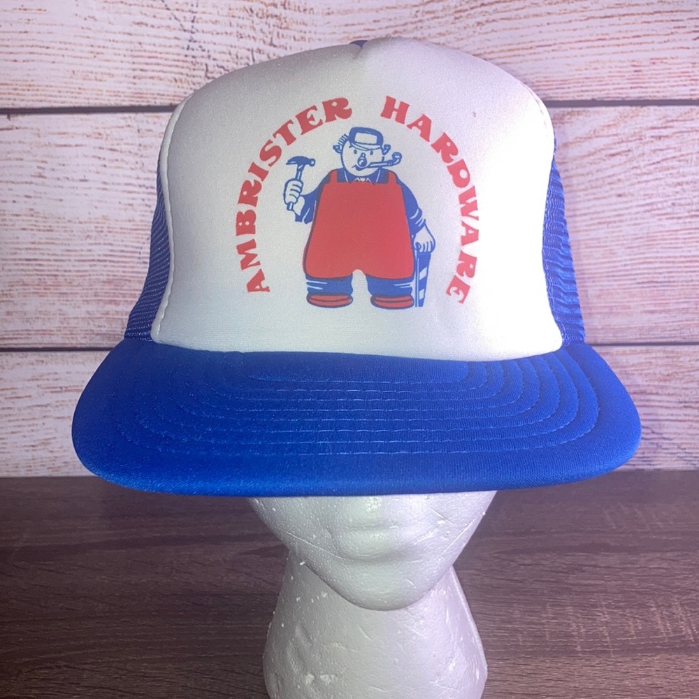 Vintage Ambister Hardware SportCap Trucker Hat EUC
